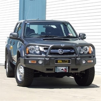 ECB Black Ripple Winch BullBar with Bumper Lights to suit Holden Colorado 4WD 09/08 - 05/12