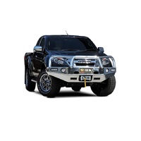 ECB Black Ripple Winch BullBar with Bumper Lights to suit Isuzu D-Max 2WD DC/4WD 06/12 - 01/17