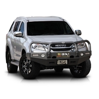 ECB Black Ripple Winch BullBar with Bumper Lights to suit Isuzu MU-X 11/13 - 01/17