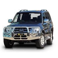 ECB Polished BullBar with Bumper Lights to suit Mitsubishi Pajero NW 10/11 - 06/14