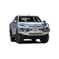 ECB Black Ripple BullBar with Bumper Lights to suit Mitsubishi Triton MR 11/18 - Onwards