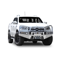 ECB Black Ripple Winch BullBar with Bumper Lights to suit Mercedes-Benz X-Class V6 11/18 - Onwards