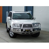 ECB Textura Black BullBar with Bumper Lights to suit Toyota LandCruiser 200 Series Sahara 11/07 - 01/12