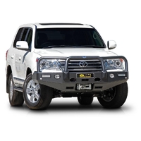 ECB Black Ripple Winch BullBar with Bumper Lights to suit Toyota LandCruiser 200 Series VX 03/12 - 10/15