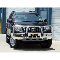 ECB Black Ripple BullBar with Bumper Lights to suit Toyota Prado 150 Series Sensor Model 11/09 - 10/13