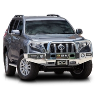 ECB Black Ripple Winch BullBar with Bumper Lights to suit Toyota Prado 150 Series 2 Altitude 11/13 - 10/17