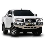 ECB Silver Hammertone BullBar with Bumper Lights to suit Toyota HiLux SR5 2WD 07/15 - 05/18