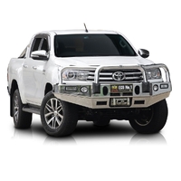 ECB Polished Winch BullBar with Bumper Lights to suit Toyota HiLux SR5 2WD 07/15 - 05/18