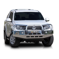 ECB Silver Hammertone BullBar with Bumper Lights to suit Volkswagen Amarok Sensor Model 07/10 - 08/16