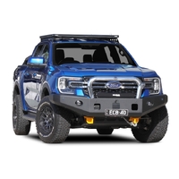 ECB Black Ripple Tube/Black Ripple Channel Single Hoop Winch Bar to suit Ford Ranger 05/22 - Onwards