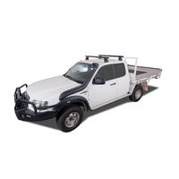 Rhino-Rack Heavy Duty 2500 Black 2 Bar Roof Rack for MAZDA Bravo Dual Cab 4DR Ute (02/1999-11/2006) - JA0130