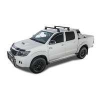 Rhino-Rack Heavy Duty 2500 Black 2 Bar Roof Rack for TOYOTA Hilux Gen 7 Dual Cab 4DR Ute (04/2005-09/2015) - JA0176