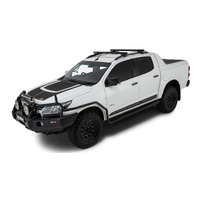 Rhino-Rack Heavy Duty CXB Black 2 Bar Roof Rack for HOLDEN Colorado Crew Cab (With Roof Rails) 4DR Ute (01/2015-12/2020) - JA0494