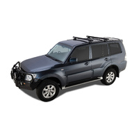 Rhino-Rack Heavy Duty RLTP Trackmount Black 2 Bar Roof Rack for MITSUBISHI Pajero NS-NX LWB 4DR 4WD (11/2006-Current) - JA0659