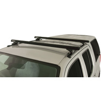 Rhino-Rack Heavy Duty RLTP Trackmount Black 2 Bar Roof Rack for NISSAN Navara D40 (RX) Dual Cab 4DR Ute (11/2005-06/2015) - JA0662