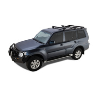 Rhino-Rack Heavy Duty RLTP Trackmount Black 3 Bar Roof Rack for MITSUBISHI Pajero NS-NX LWB 4DR 4WD (11/2006-Current) - JA0672