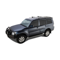 Rhino-Rack Heavy Duty RLTP Trackmount Silver 2 Bar Roof Rack for MITSUBISHI Pajero NS-NX LWB 4DR 4WD (11/2006-Current) - JA0746