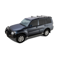 Rhino-Rack Heavy Duty RLTP Trackmount Silver 3 Bar Roof Rack for MITSUBISHI Pajero NS-NX LWB 4DR 4WD (11/2006-Current) - JA0759