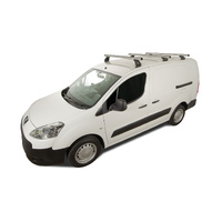 Rhino-Rack Heavy Duty RLTF Silver 3 Bar Roof Rack for CITROEN Berlingo II 4DR Van (01/2009-12/2018) - JA0781