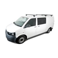 Rhino-Rack Heavy Duty RLTF Black 3 Bar Roof Rack for VOLKSWAGEN Transporter T5 SWB (Low Roof) 2DR Van (08/2004-11/2015) - JA0829