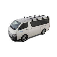 Rhino-Rack Heavy Duty RL150 Black 4 Bar Roof Rack for TOYOTA Hiace Gen 5 LWB 2DR Van (03/2005-05/2019) - JA0847