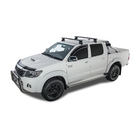 Rhino-Rack Vortex 2500 Black 2 Bar Roof Rack for TOYOTA Hilux Gen 7 Dual Cab 4DR Ute (04/2005-09/2015) - JA2139