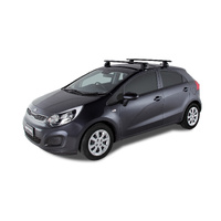 Rhino-Rack Vortex 2500 Black 2 Bar Roof Rack for KIA Rio 5DR Hatch (09/2011-12/2016) - JA2222