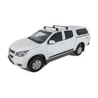 Rhino-Rack Vortex 2500 Black 2 Bar Roof Rack for HOLDEN Colorado Crew Cab 4DR Ute (01/2012-12/2020) - JA2225