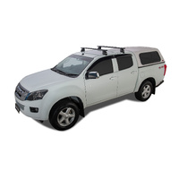 Rhino-Rack Vortex 2500 Black 2 Bar Roof Rack for ISUZU D-Max Gen2 TF (LS-U/LS-M/X-Runner) Crew Cab 4DR Ute (01/2012-12/2020) - JA2225