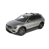 Rhino-Rack Vortex SX Black 2 Bar Roof Rack for VOLKSWAGEN Tiguan Gen2 With Roof Rails 5DR SUV (01/2016-12/2023) - JA2270