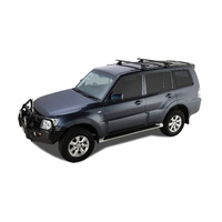 Rhino-Rack Vortex RLTP Trackmount Black 2 Bar Roof Rack for MITSUBISHI Pajero NM - NP LWB 4DR 4WD (05/2000-10/2006) - JA2548