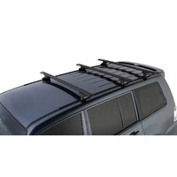 Rhino-Rack Vortex RLTP Trackmount Black 3 Bar Roof Rack for MITSUBISHI Pajero NS-NX LWB 4DR 4WD (11/2006-Current) - JA2562