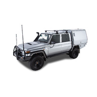 Rhino-Rack Vortex RL150 Black 2 Bar Roof Rack for TOYOTA Land Cruiser 79 series 4th Facelift Double Cab 4DR 4WD (01/2023-Current) - JA2735