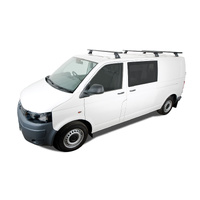 Rhino-Rack Vortex RLTF Black 3 Bar Roof Rack for VOLKSWAGEN Transporter T5 SWB (Low Roof) 2DR Van (08/2004-11/2015) - JA2767