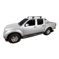 Rhino-Rack Heavy Duty 2500 Black 2 Bar Roof Rack for NISSAN Navara D40 (ST/ST-X) Dual Cab 4DR Ute (11/2005-06/2015) - JA4022