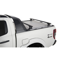 Rhino-Rack Vortex RLT600 Black 2 Bar Roof Rack for FORD Ranger Wildtrak PX/PX2/PX3 (Roller Shutter Tracks) 4DR Ute (06/2012-12/2022) - JA6218