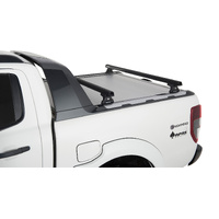 Rhino-Rack Heavy Duty RLT600 Black 2 Bar Roof Rack for FORD Ranger Wildtrak PX/PX2/PX3 (Roller Shutter Tracks) 4DR Ute (06/2012-12/2022) - JA6220