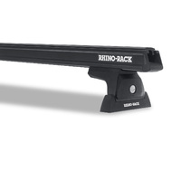 Rhino-Rack Heavy Duty RLT600 Black 2 Bar Roof Rack for VOLKSWAGEN Transporter T5 SWB (Low Roof With Factory Track) 2DR Van (08/2004-11/2015) - JA6248