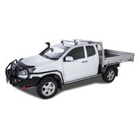 Rhino-Rack Heavy Duty RLT600 Trackmount Silver 2 Bar Roof Rack for ISUZU D-Max Gen2 TF Space Cab 2DR Ute (01/2012-12/2020) - JA6449