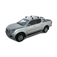 Rhino-Rack Heavy Duty 2500 Silver 2 Bar Roof Rack for NISSAN Navara (pre facelift) NP300 Dual Cab 4DR Ute (01/2015-12/2021) - JA7745