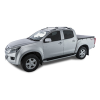 Rhino-Rack Vortex StealthBar Silver 2 Bar Roof Rack for ISUZU D-Max Gen2 TF (LS-T/X-Runner) Crew Cab (With Roof Rails) 4DR Ute (01/2012-12/2020) - JA7