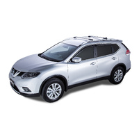 Rhino-Rack Vortex StealthBar Silver 2 Bar Roof Rack for NISSAN X-Trail Gen3 T32 With Roof Rails 5DR SUV (01/2014-12/2022) - JA7954