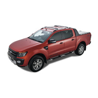 Rhino-Rack Vortex StealthBar Black 2 Bar Roof Rack for FORD Ranger Wildtrak PX/PX2/PX3 Double Cab (With Roof Rails) 4DR Ute (01/2012-12/2022) - JA7971