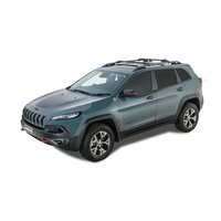 Rhino-Rack Vortex StealthBar Black 2 Bar Roof Rack for JEEP Cherokee KL Gen 5 With Roof Rails 5DR SUV (01/2014-12/2022) - JA7972