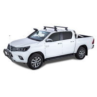 Rhino-Rack Heavy Duty 2500 Black 2 Bar Roof Rack for TOYOTA Hilux Gen 8 Double Cab 4DR Ute (10/2015-Current) - JA7999