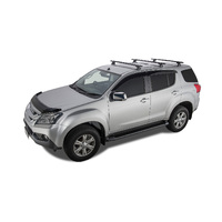 Rhino-Rack Vortex RLT600 Trackmount Black 3 Bar Roof Rack for ISUZU MU-X Gen1 LS-U & LS-M 5DR SUV (01/2013-12/2021) - JA8164