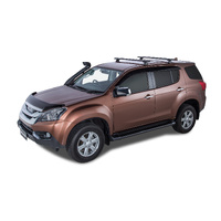 Rhino-Rack Vortex RLT600 Trackmount Black 2 Bar Roof Rack for ISUZU MU-X Gen1 LS-T 5DR SUV (01/2013-12/2021) - JA8333