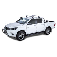 Rhino-Rack Heavy Duty 2500 Silver 2 Bar Roof Rack for TOYOTA Hilux Gen 7 Dual Cab 4DR Ute (04/2005-09/2015) - JA8385