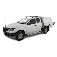 Rhino-Rack Vortex RLT600 Ditch Mount Black 2 Bar Roof Rack for MITSUBISHI Triton Gen5 MQ/MR Extra Cab 2DR Ute (04/2015-Current) - JA8628