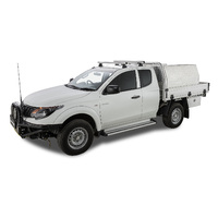 Rhino-Rack Heavy Duty RLT600 Ditch Mount Silver 2 Bar Roof Rack for MITSUBISHI Triton Gen5 MQ/MR Extra Cab 2DR Ute (04/2015-Current) - JA8629